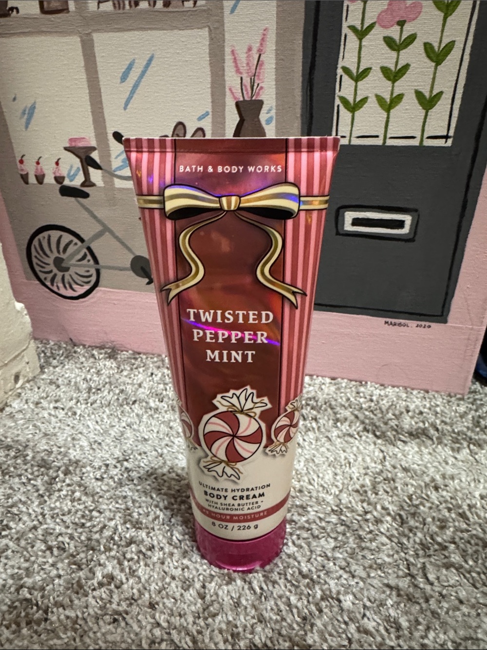 Bath & Body Works Twisted Peppermint Body Cream - Red/Pink